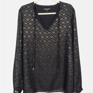 Black and gold Lafayette 148 blouse